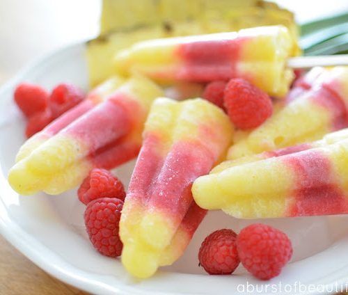 Pineapple Raspberry Popsicles