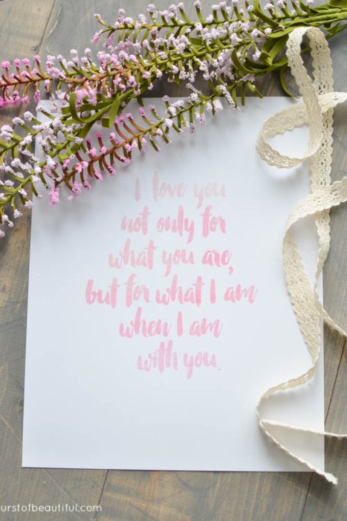 Valentine's Day I Love You Printable - A Burst of Beautiful