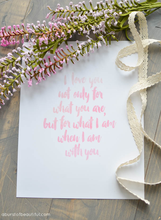 Valentine's Day I Love You Printable - A Burst of Beautiful