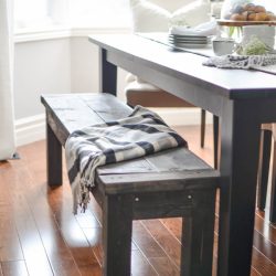 Learn how to build a rustic DIY farmhouse bench with this simple plan | A Burst of Beautiful
