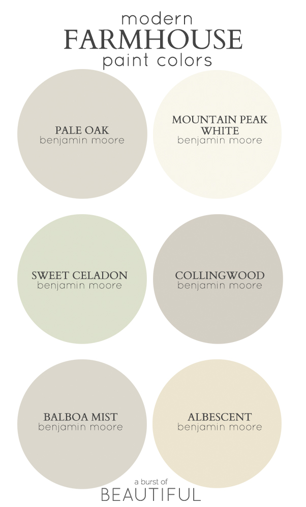 Modern Farmhouse Neutral Paint Colors