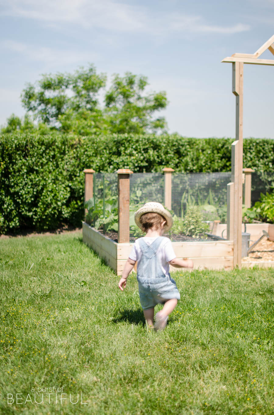 Gardening becomes fun for the whole family with a raised square foot vegetable garden | A Burst of Beautiful
