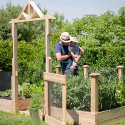 Gardening becomes fun for the whole family with a raised square foot vegetable garden | A Burst of Beautiful