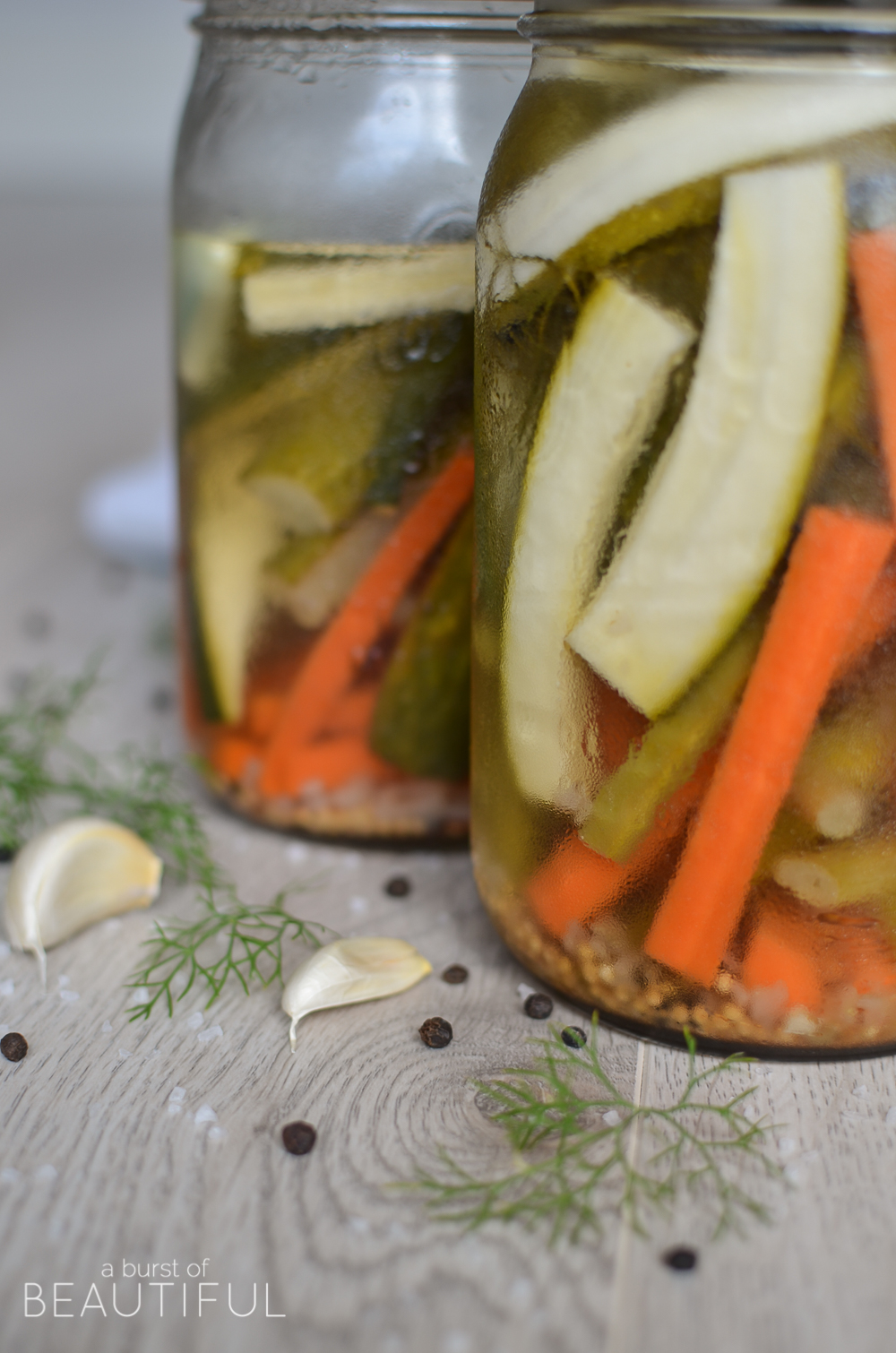 These easy refrigerator pickles and vegetables are a summer time favorite