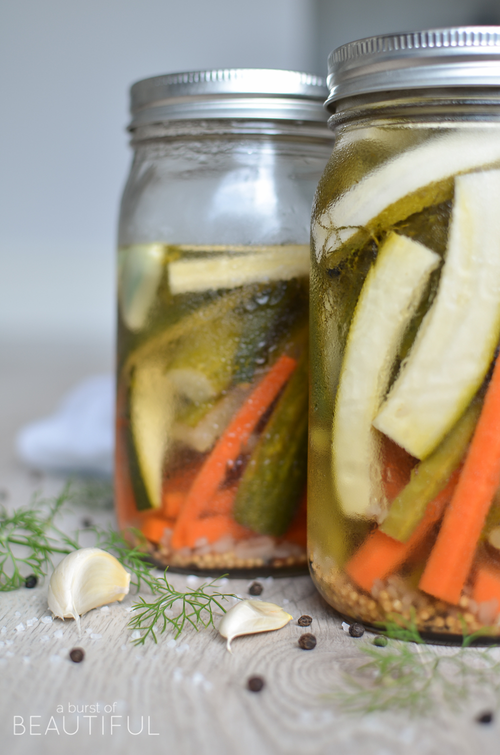 These easy refrigerator pickles and vegetables are a summer time favorite