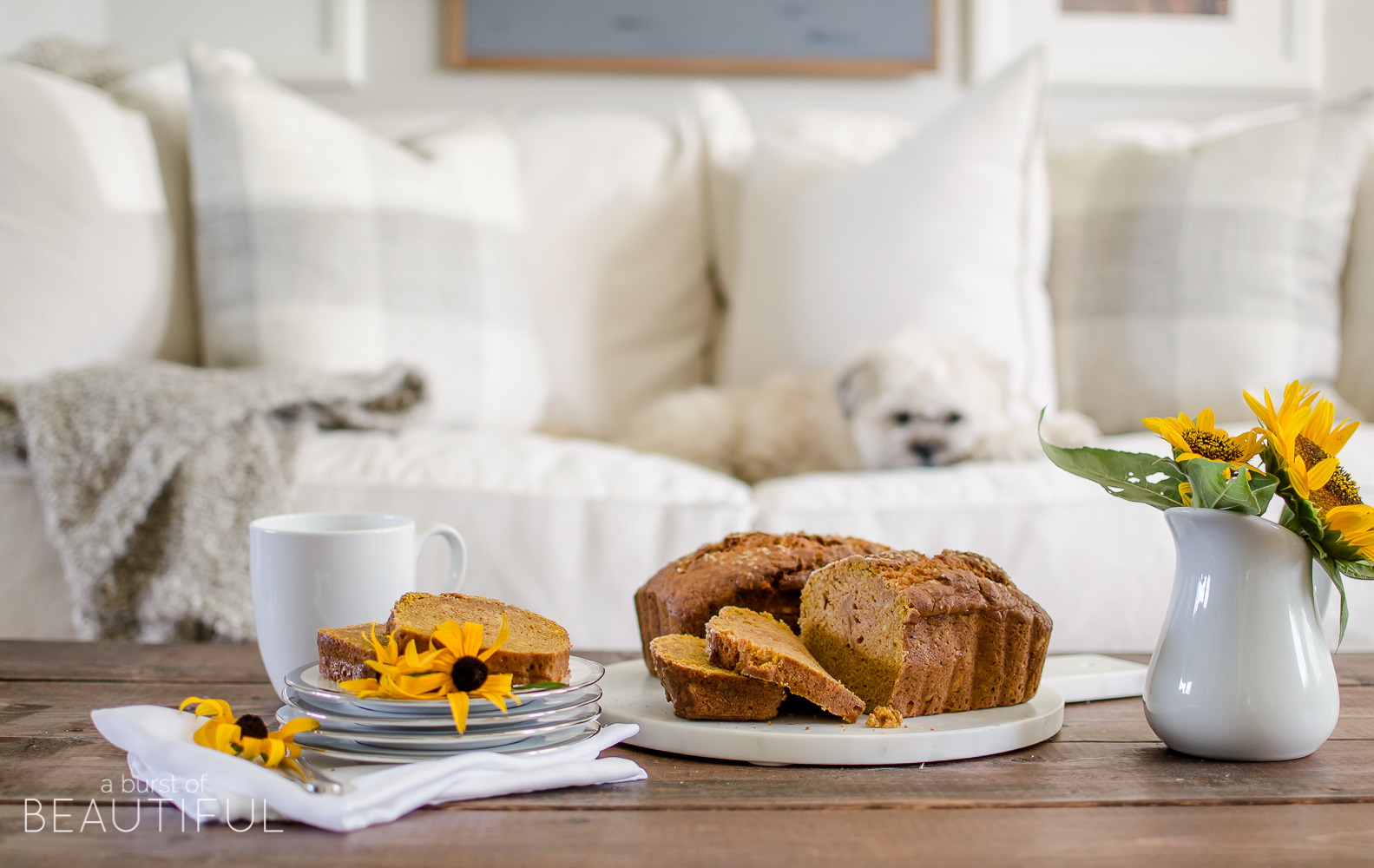 This beautiful modern farmhouse embraces fall with subtle hints of the season