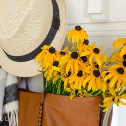 A simple farmhouse decorated with subtle touches of fall