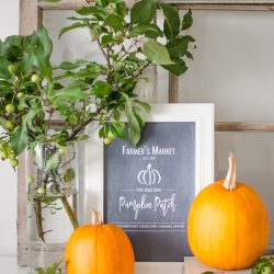 This rustic fall chalkboard printable will inspire thoughts of pumpkins, apple cider and hayrides. Download it for free at www.aburstofbeautiful.com