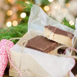 This rich and creamy Chocolate Peanut Butter Fudge will melt in your mouth. Wrap it up as a thoughtful and sweet holiday gift this year.