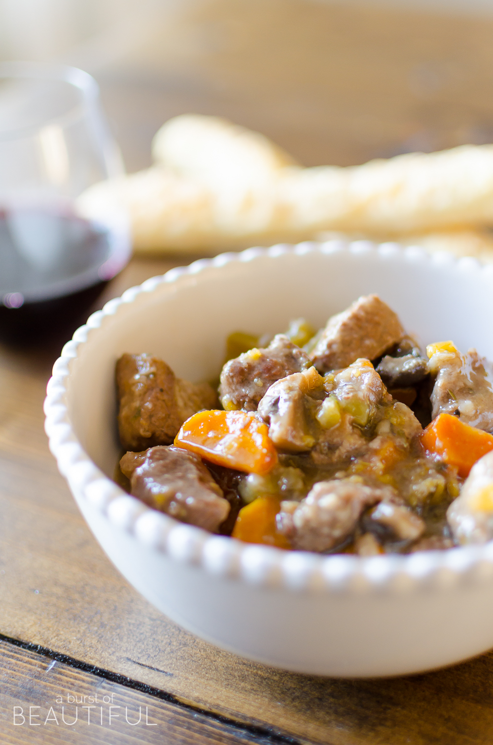 Homemade Beef and Mushroom Stew is a delicious and hearty meal to serve during the holidays