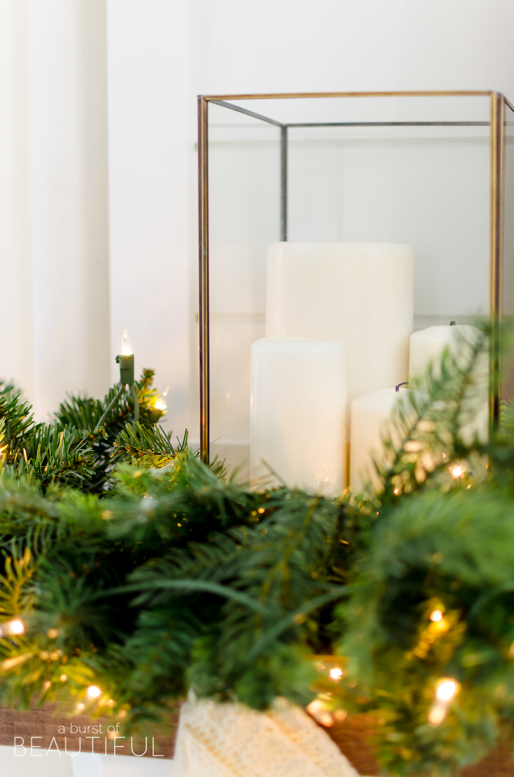 A cozy neutral Christmas bedroom full of farmhouse charm