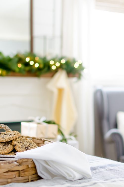 A cozy neutral Christmas bedroom full of farmhouse charm