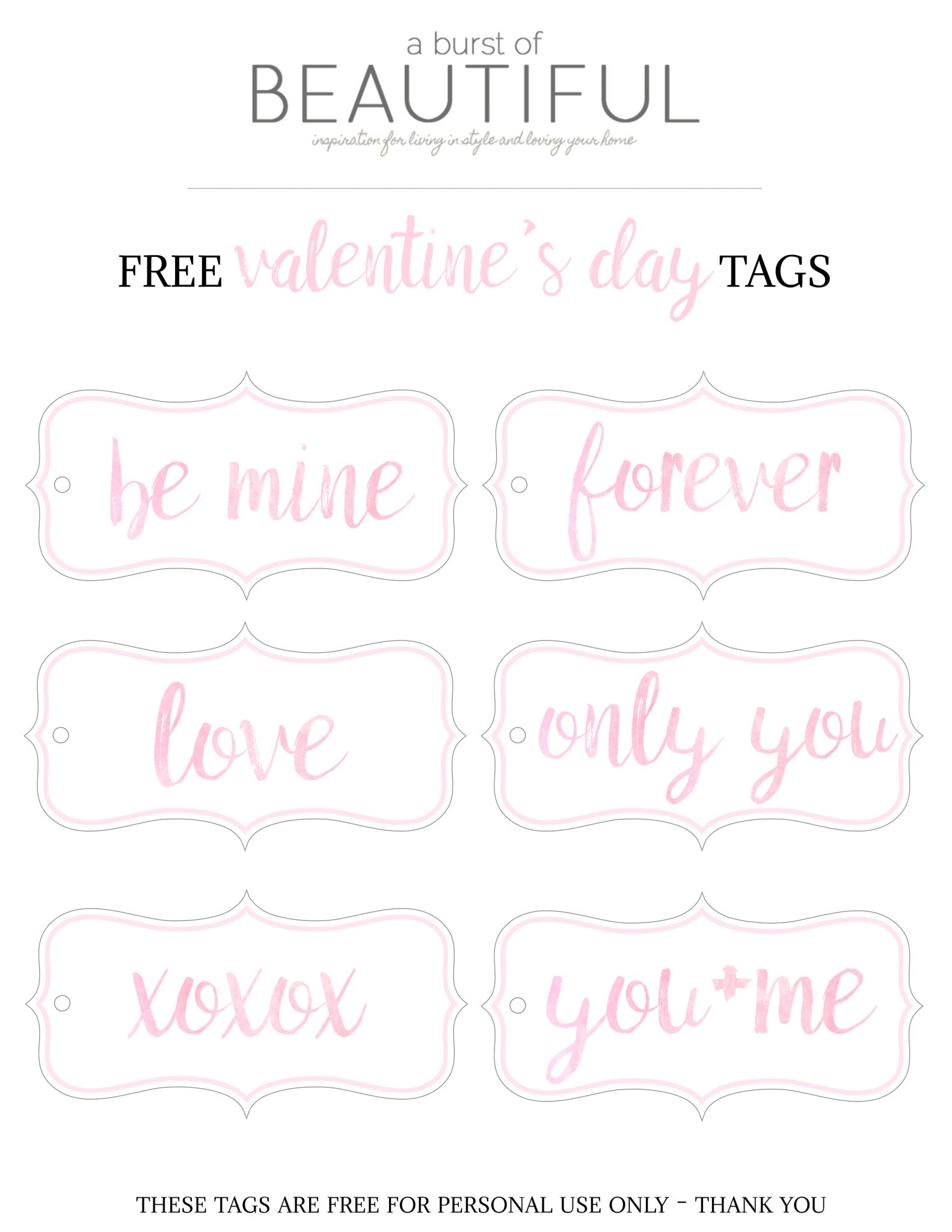 Valentine's Day Gift Tags | Free Printable: Add a special touch to gifts with these sweet Valentine's Day gift tags