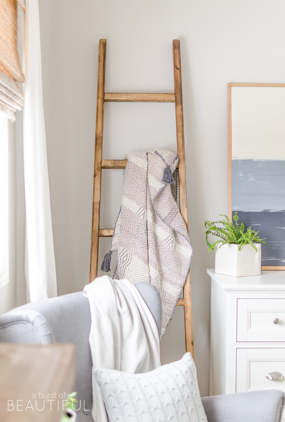 Simple DIY Angled Blanket Ladder Tutorial Nick Alicia