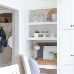 A bright and beautiful farmhouse kitchen embraces spring with subtle hints of the season in this welcoming spring home tour.