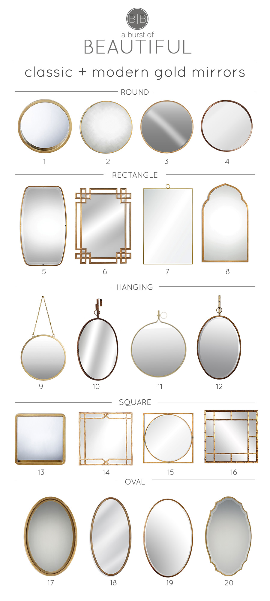Classic & Modern Gold Mirrors