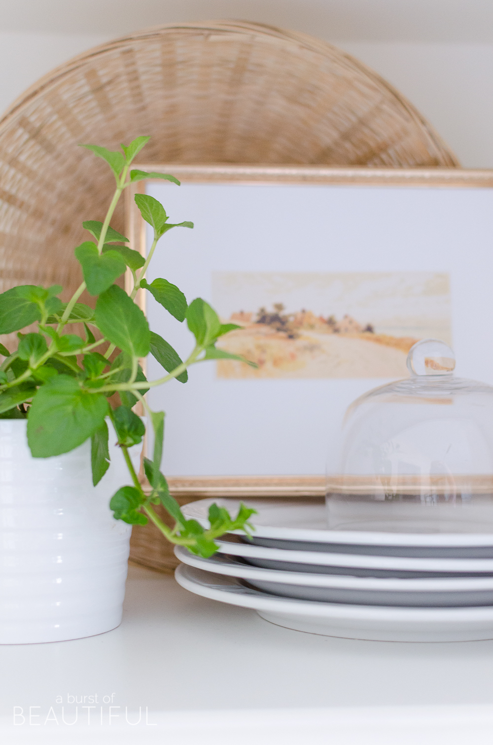 Learn how to style open shelving in the kitchen and create this effortless modern farmhouse look