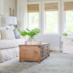 Build this beautiful Restoration Hardware inspired printmaker’s coffee table for a fraction of the cost. Download the free plans here.