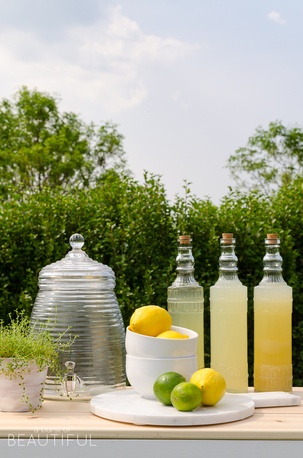 Summer entertaining is easy with this beautiful DIY outdoor bar + free plans.