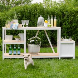 Summer entertaining is easy with this beautiful DIY outdoor bar + free plans.