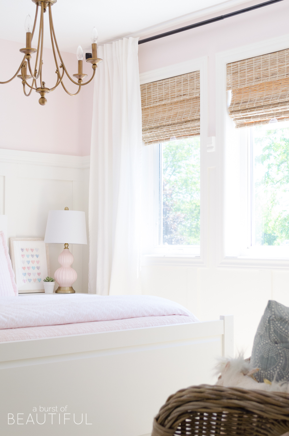 Toddler Girl Pink Bedroom Design & Decor window treatments and chandalier