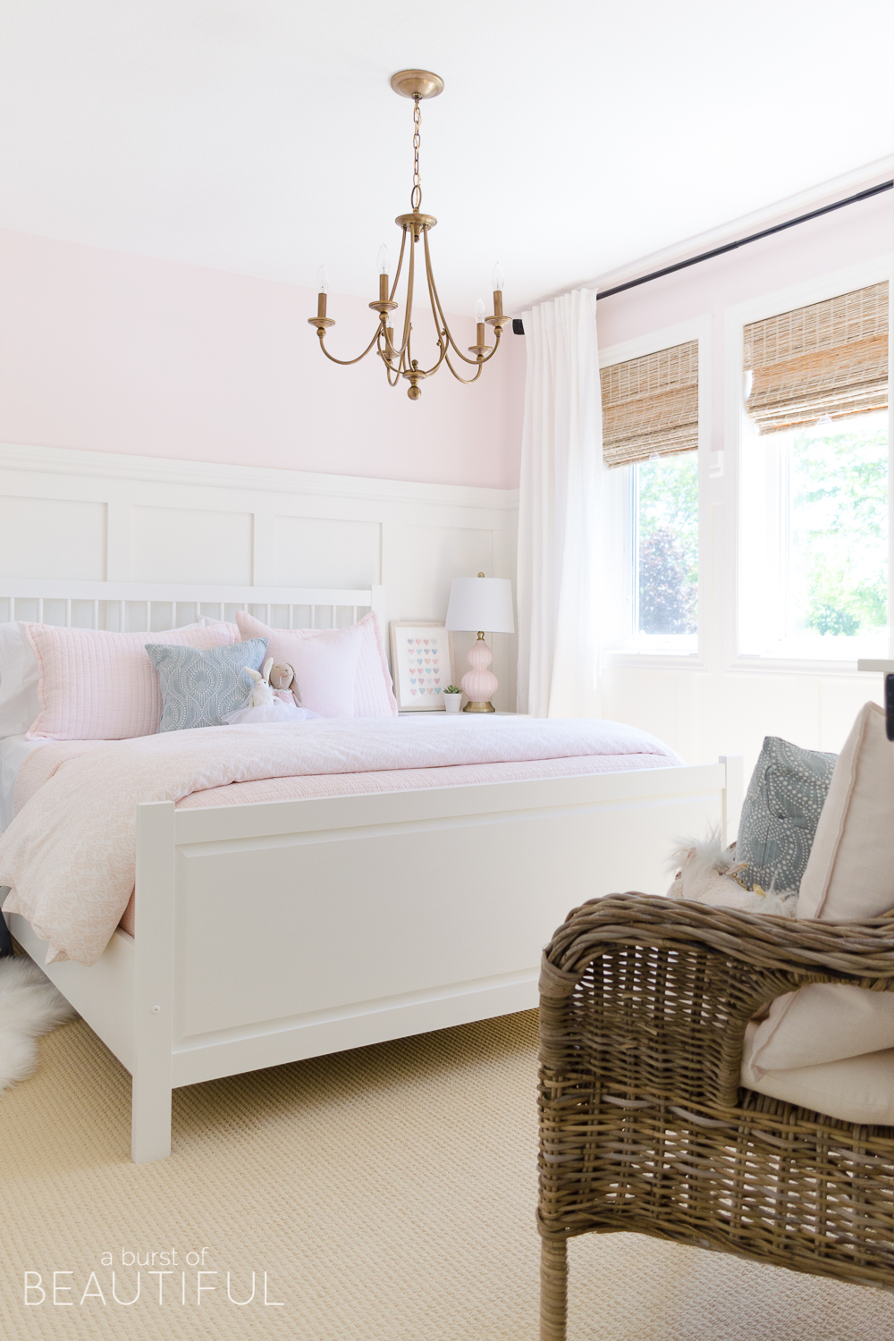 white bed for little girl