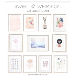 Create a fresh and youthful bedroom or playroom with this sweet & whimsical art for girls