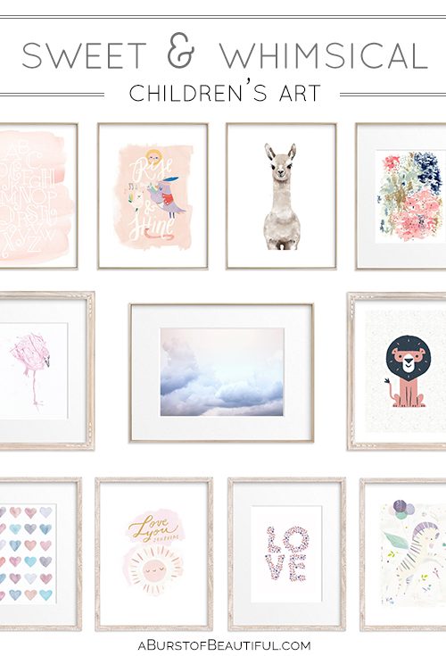 Create a fresh and youthful bedroom or playroom with this sweet & whimsical art for girls