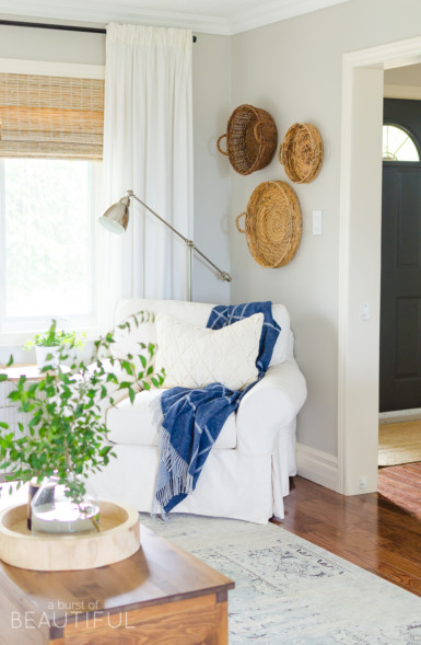 Simple Navy and White Fall Living Room - Nick + Alicia