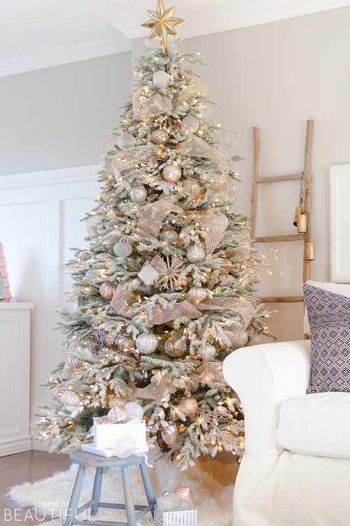 A Snowy Flocked Christmas Tree