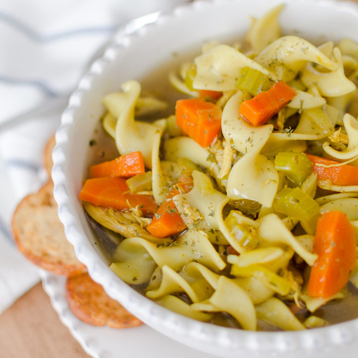 A quick and easy recipe for the best homemade chicken noodle soup.