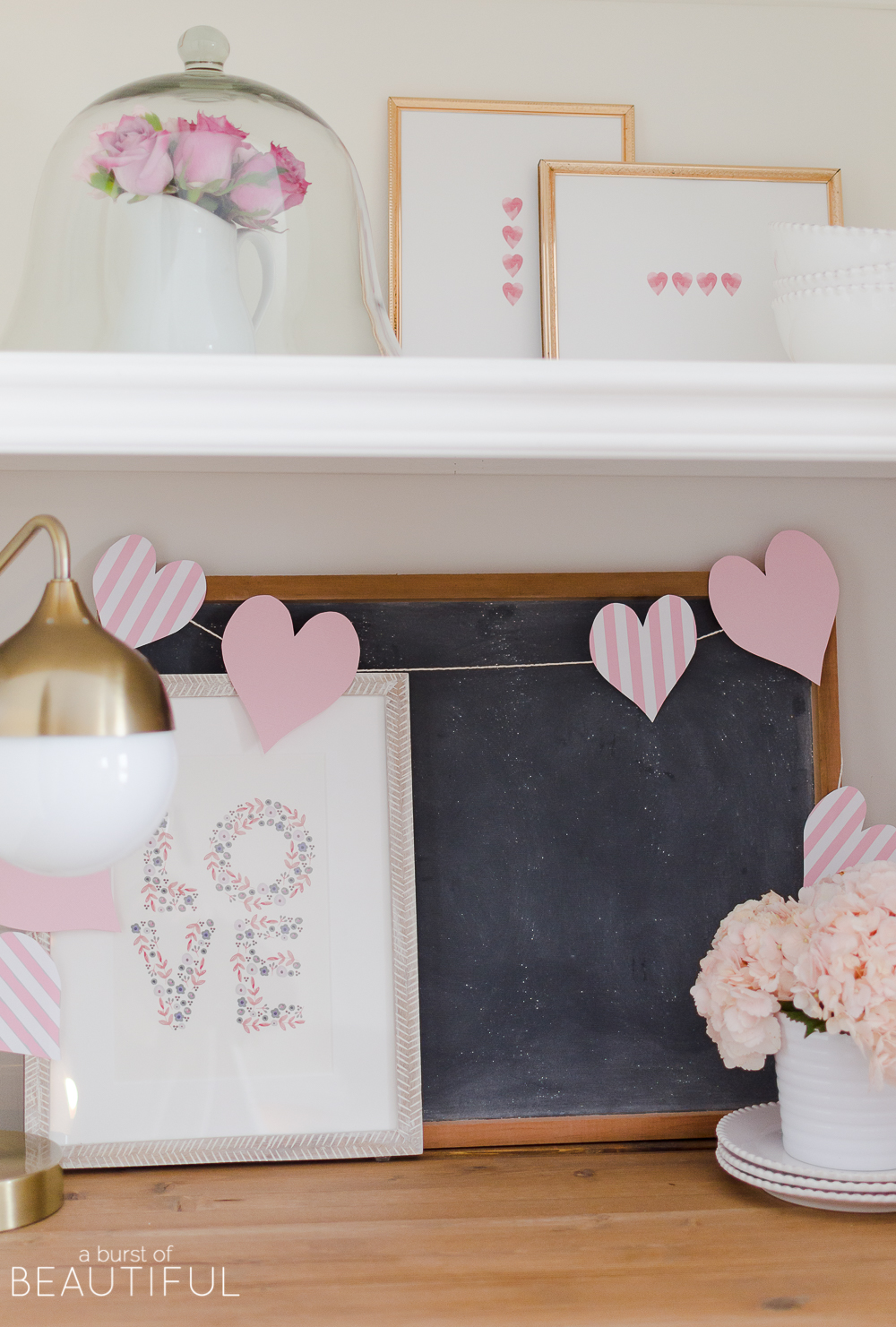 Decorate your home for Valentine's Day with these simple Valentine's Day decor ideas, including two free printables