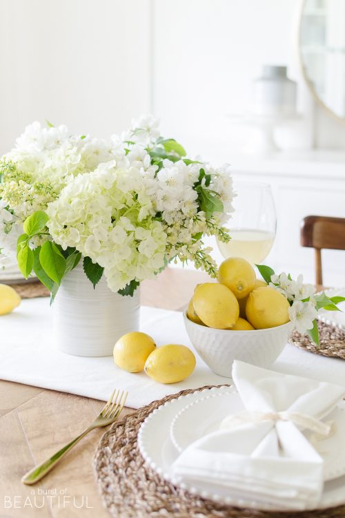 Cheerful White and Yellow Summer Tablescape