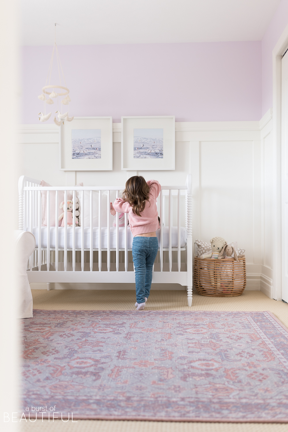 A Sweet And Colorful Baby Girl Nursery, Lavender Nursery Rug
