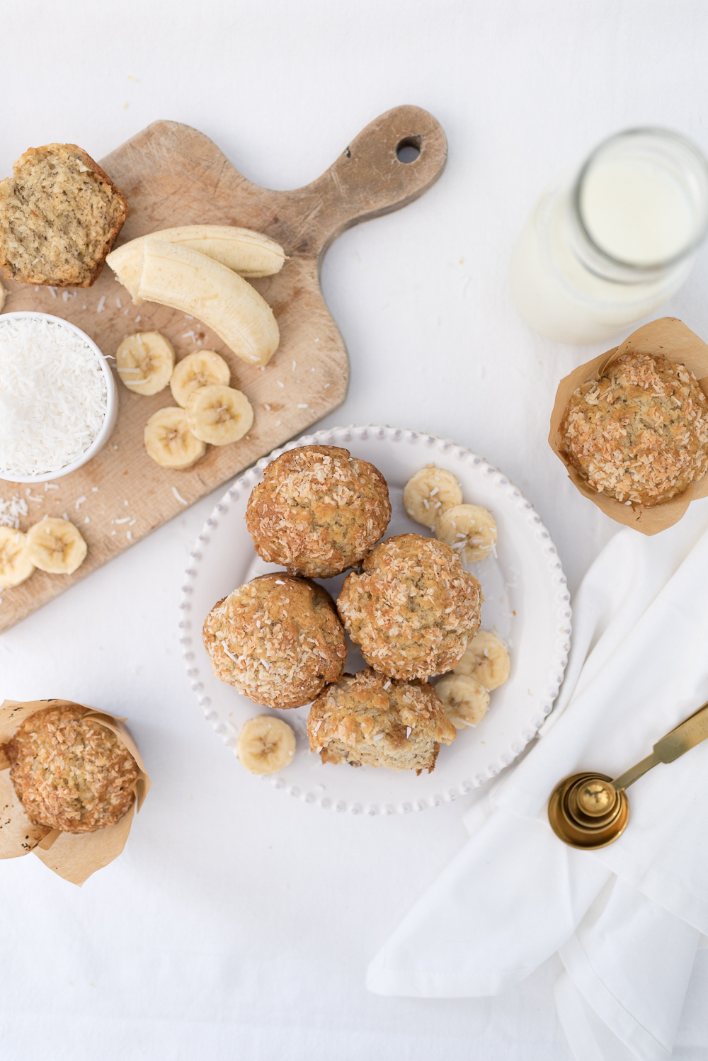 This simple banana coconut muffin recipe is perfect for breakfast on busy mornings or makes a delicious afternoon snack.