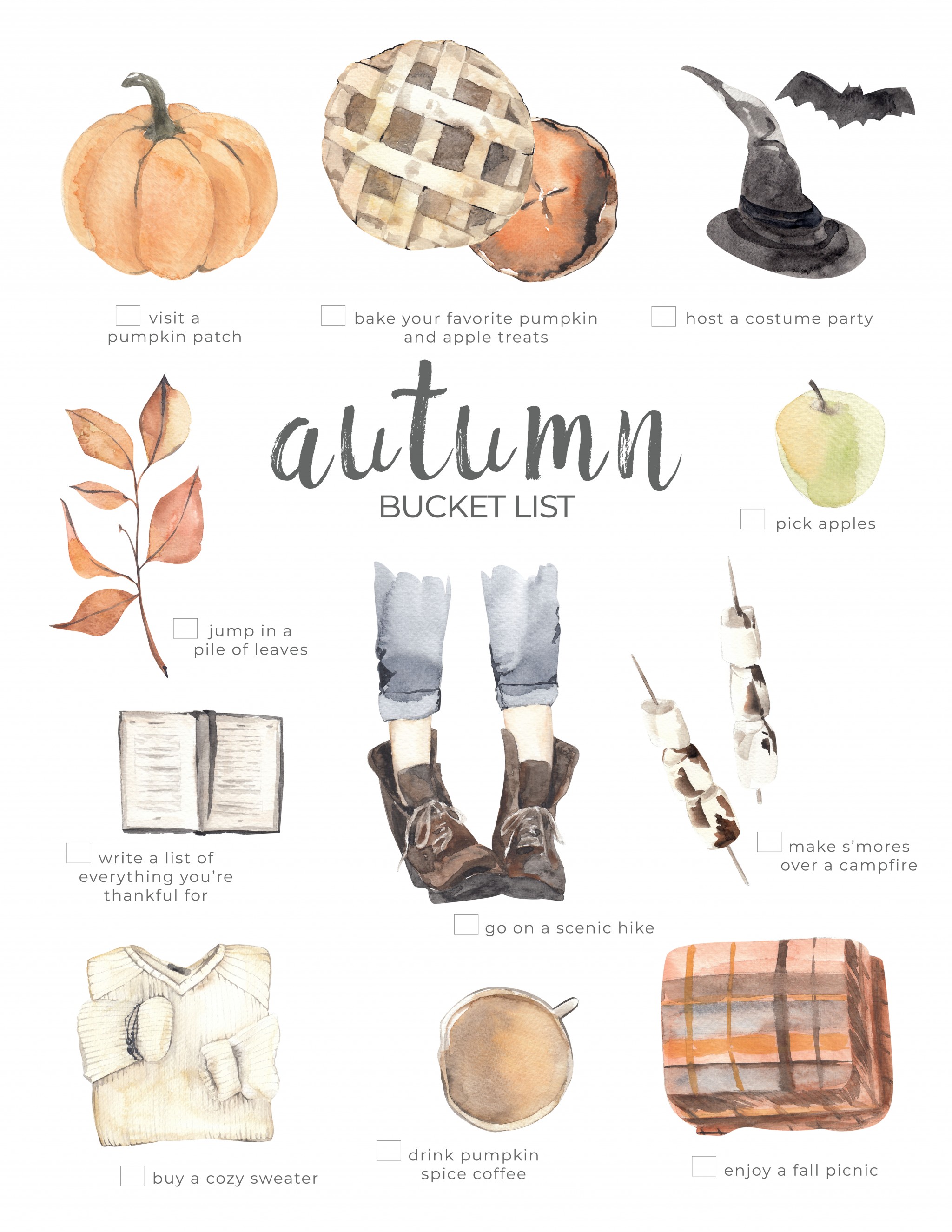 10 Activities To Do This Autumn & Fall Bucket List Printable - Nick