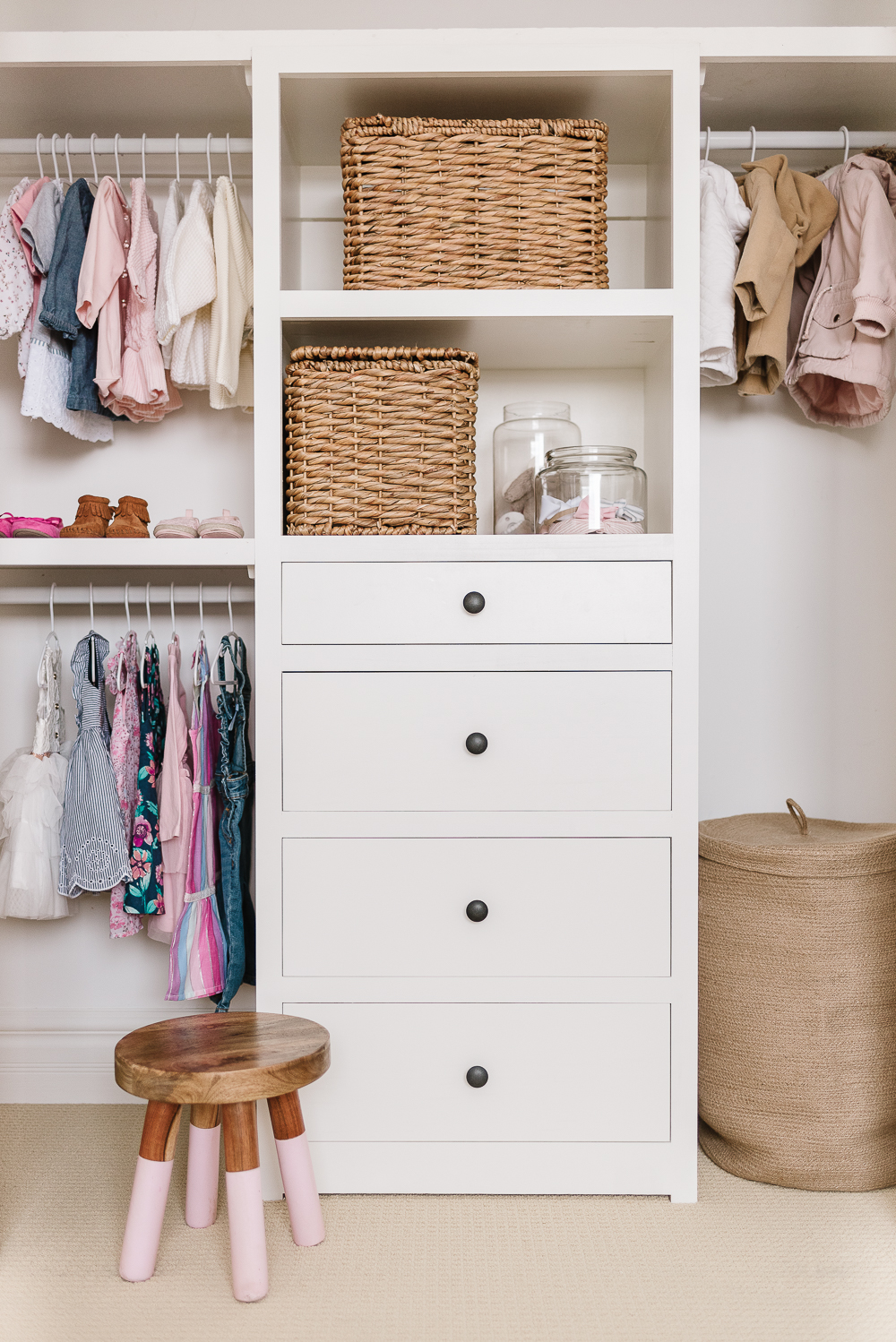 Custom Full Width Kid's Closet Organizer