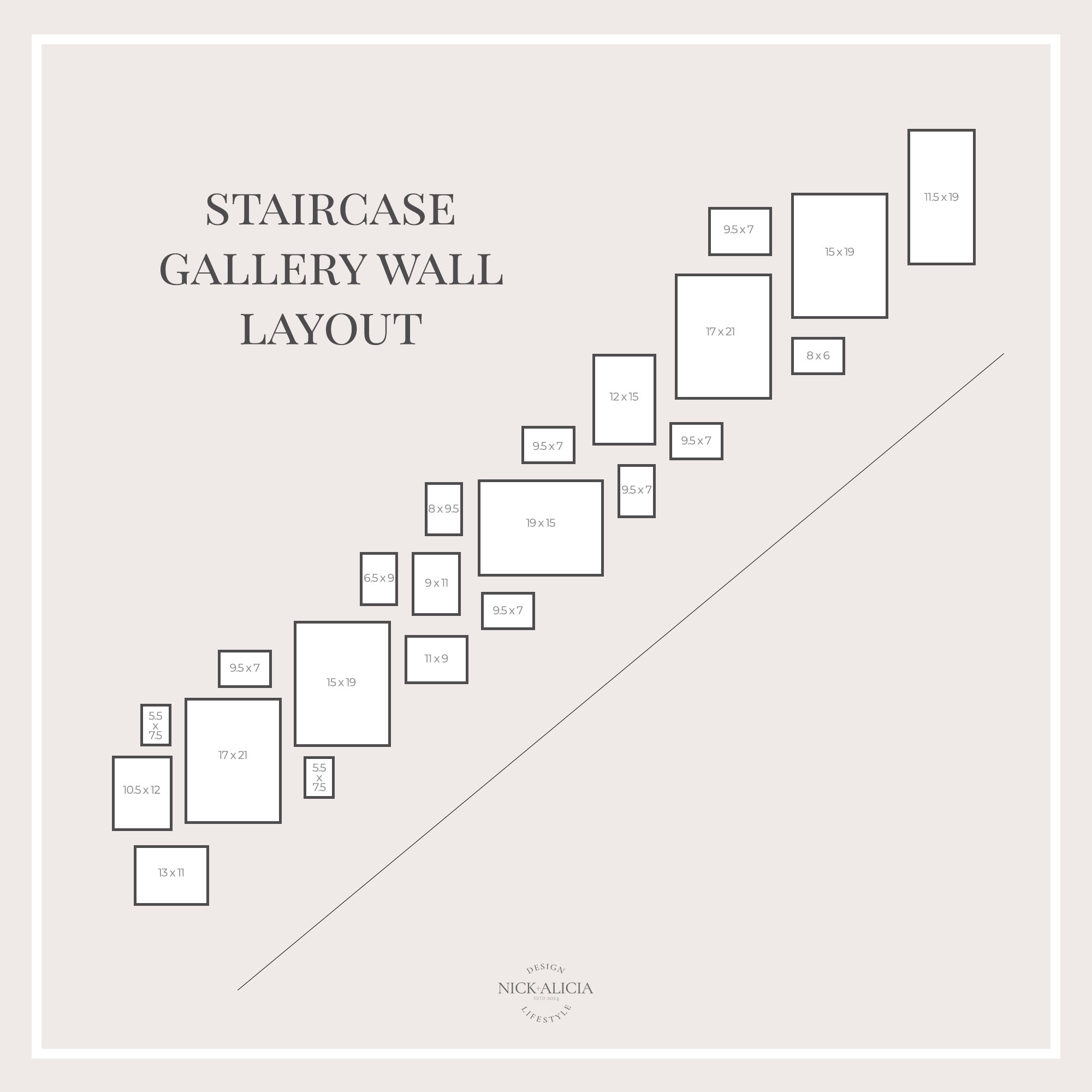 Layout Staircase Gallery Wall Template
