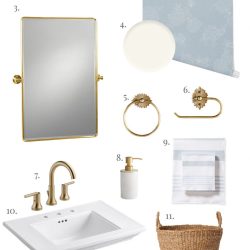 Traditional and Feminine Bathroom Design Board