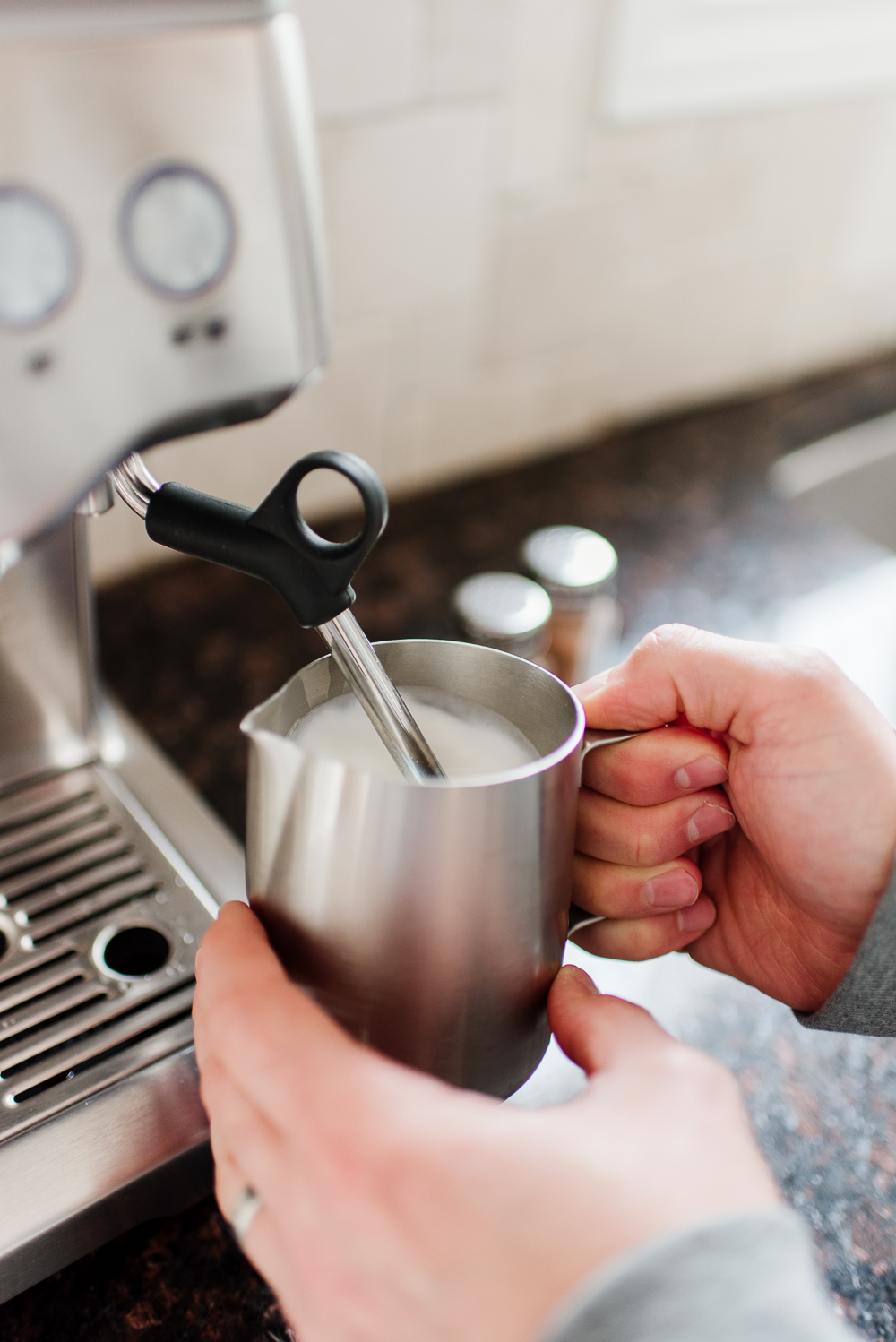 how to steam/froth milk with breville barista express