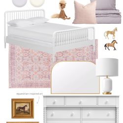 Equestrian-Inspired Girls Bedroom Design Plan