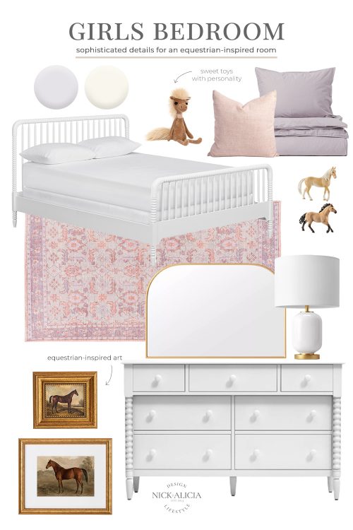 Equestrian-Inspired Girls Bedroom Design Plan