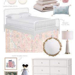 Pink and Blue Girls Bedroom Design Plan